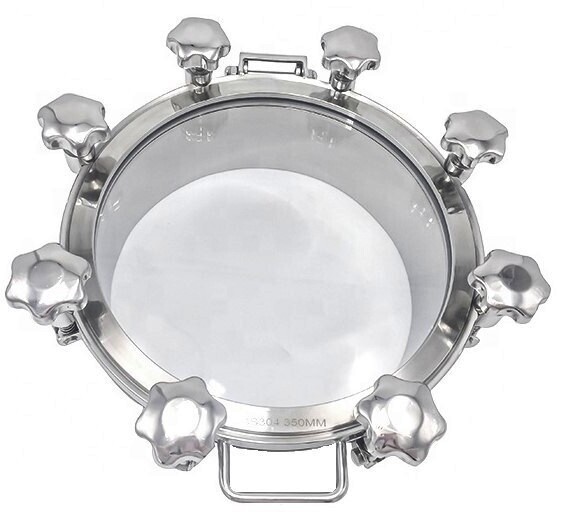 Люки нержавеющие круглые со стеклянной крышкой